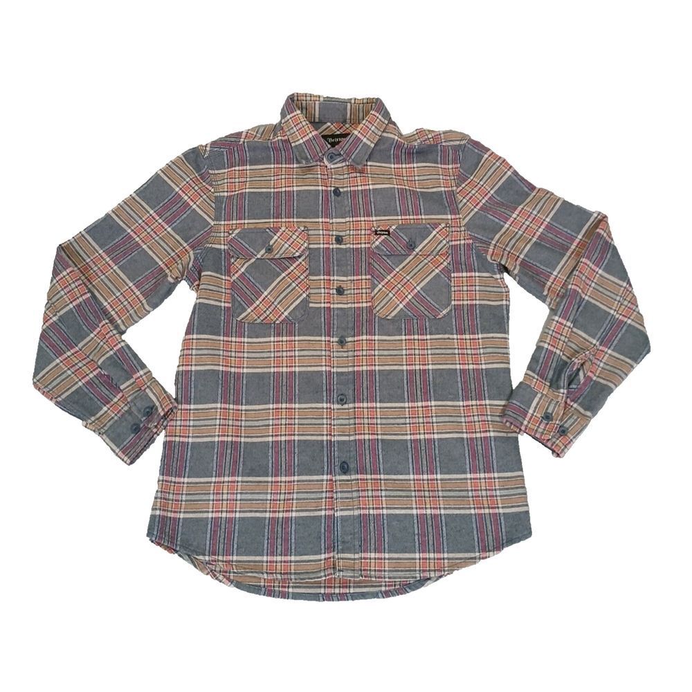 Brixton Men's Standard Fit‎ Plaid Button Up Flannel Shirt Size M Brown